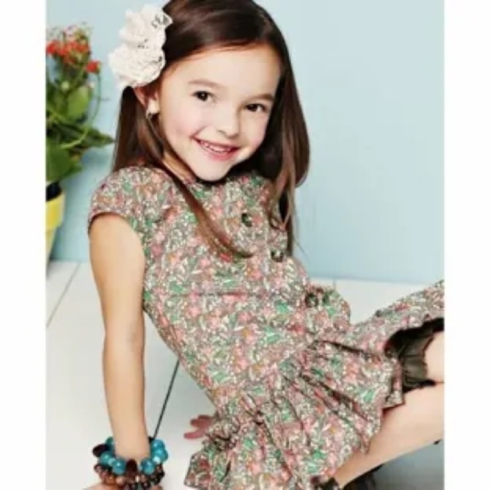 Matilda Jane Serendipity Confetti Girls Brown Floral Dress NWT Size 2 - Picture 2 of 6